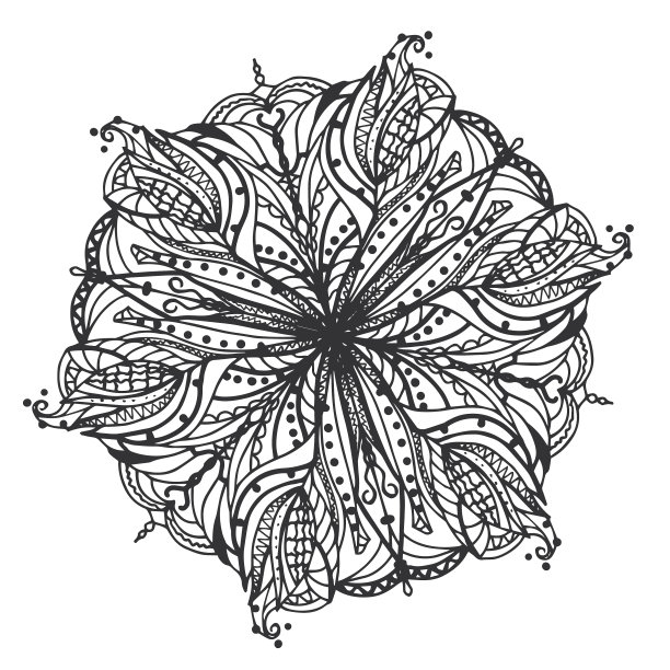孩子们在上色画曼荼罗花瓣图片下载