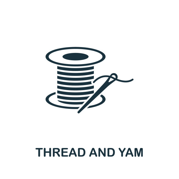 线和纱线图标简单的缝纫设备图片下载