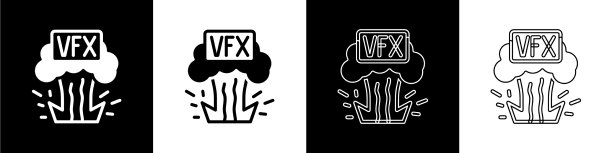 设置视觉特效图标隔离为黑色和白色图片下载