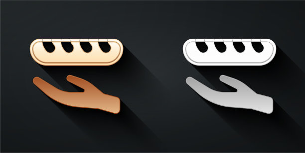 金银捐赠食品图标孤立上图片下载