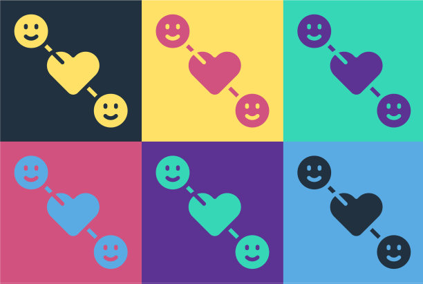 波普艺术浪漫关系icon孤立上图片下载