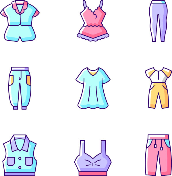 舒适的家居RGB颜色图标设置图片下载