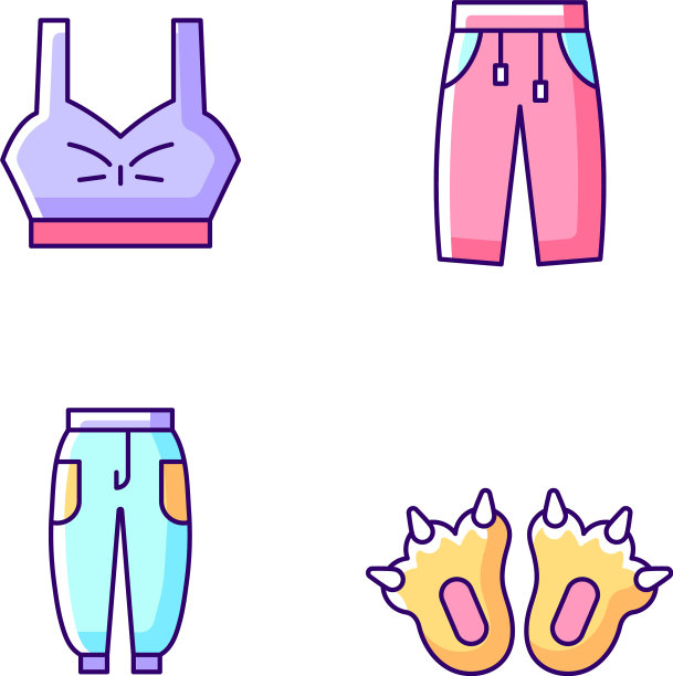 舒适的衣服为家RGB颜色图标设置图片下载