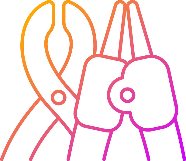 穿孔工具渐变线性图标图片下载