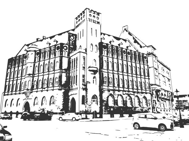 复古建筑标志性的复古庭院图片下载