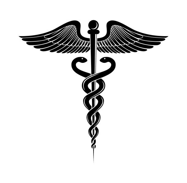 医学墨丘利杖符号设计图片下载