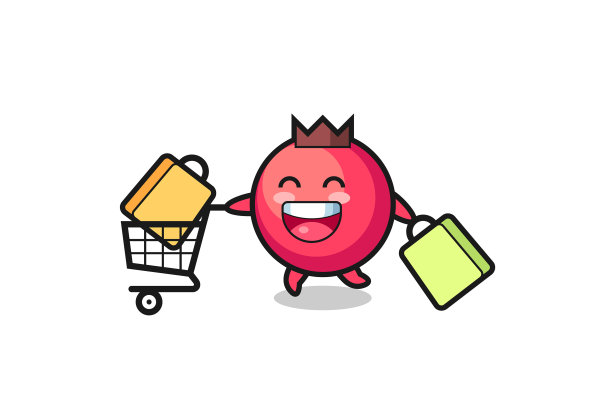 黑色星期五和可爱的小红莓吉祥物图片下载