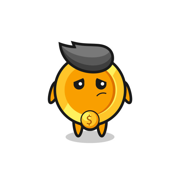 懒惰的手势美元货币硬币卡通图片下载
