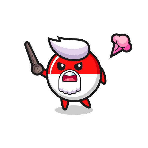 可爱的印尼国旗徽章爷爷生气了图片下载