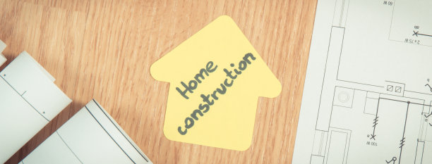 电气图纸或图表和房屋形状与文字住宅建设，建筑住宅的概念图片下载