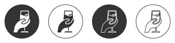 品尝黑葡萄酒的品尝图标孤立上图片下载