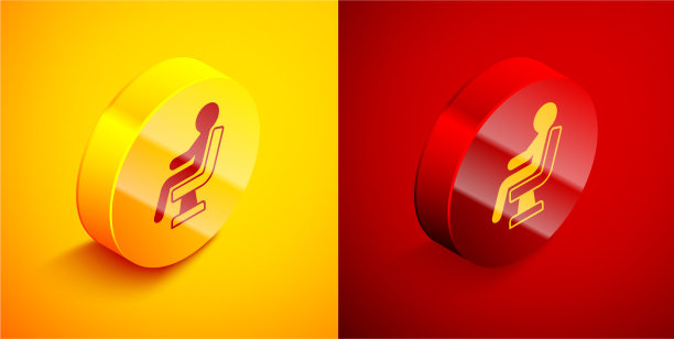 等长人形等待在机场候机楼图标图片下载