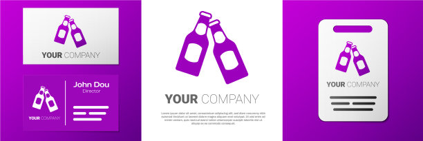 标志型啤酒瓶图标隔离在白色图片下载