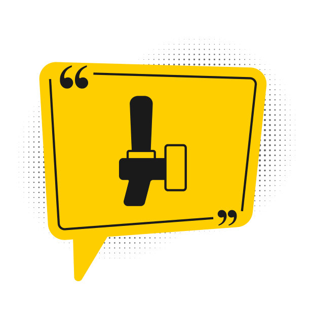 黑色啤酒龙头图标孤立在白色背景图片下载