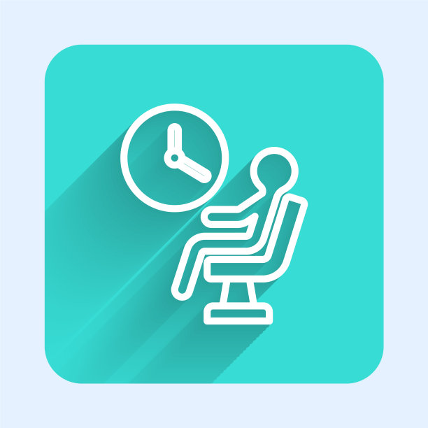 白线人在候机厅等待图标图片下载