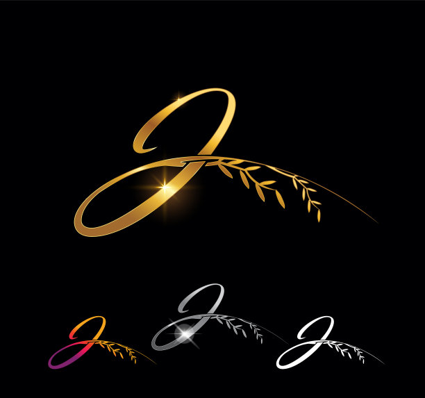 金色字母j首字母图片下载