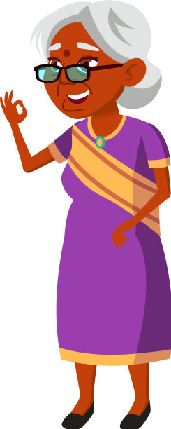 印度老妇人示意可以让孙辈进屋图片下载