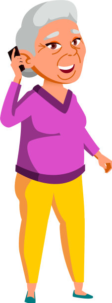 一位中国老太太在和儿子说话图片下载