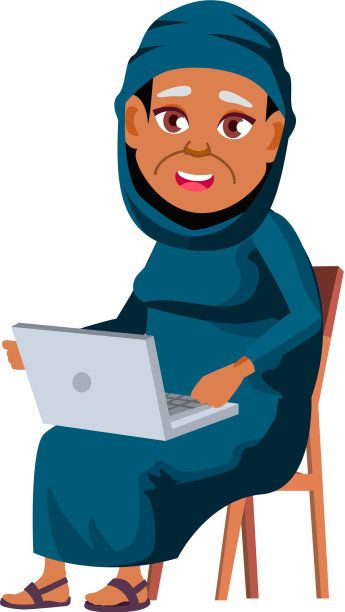 一个年长的伊斯兰妇女正在看搞笑电影图片下载