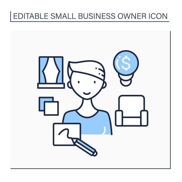 室内设计师线图标图片下载