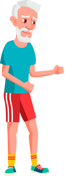 老人运动员在健身漫画中锻炼图片下载