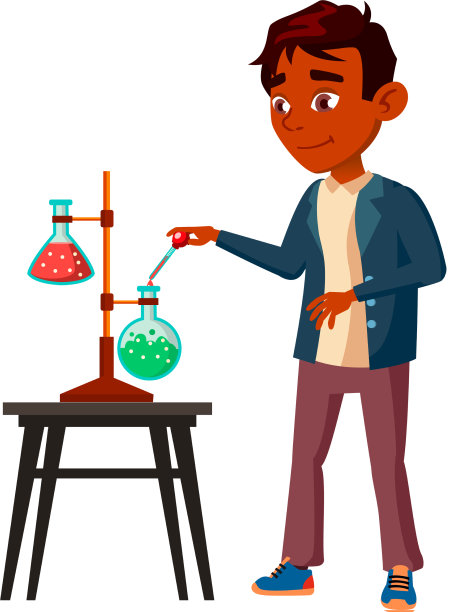 一名男生正在做实验卡通图片下载