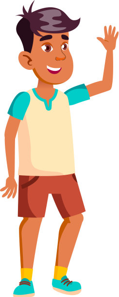 男孩问候和挥手卡通图片下载