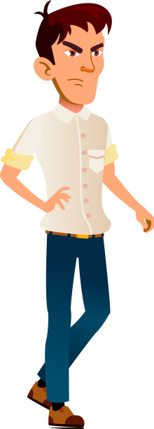 愤怒的少年走卡通图片下载