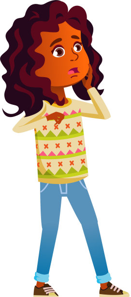 震惊的非洲女孩看到了错误的卡通图片下载