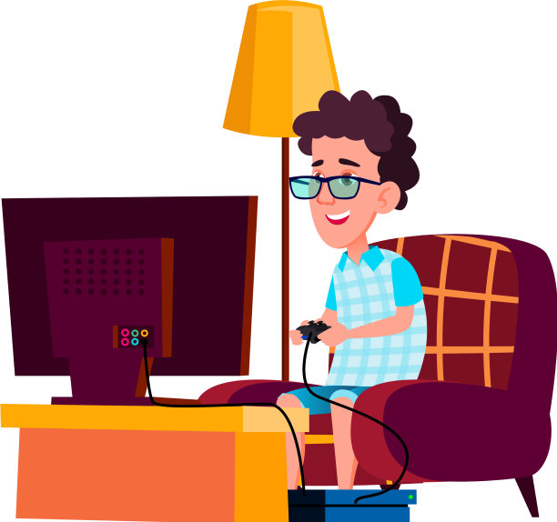 一个白人少年在游戏机上玩游戏图片下载