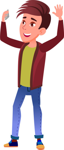 快乐少年在电子游戏中获胜图片下载