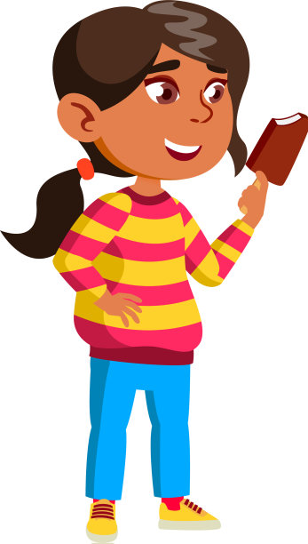 快乐的亚洲女孩小孩吃冰淇淋卡通图片下载
