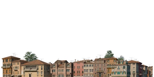 城市景观3d插图孤立在白色背景图片下载