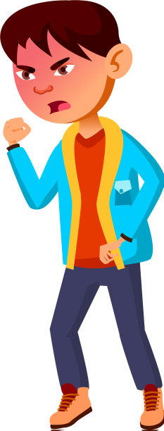 愤怒的韩国男孩在学校对同学大喊大叫图片下载