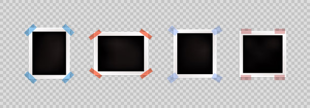 在光背景，空白边框上的矢量复古照片框架。图片下载