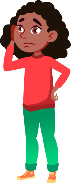 失望的非洲少女看着考试图片下载