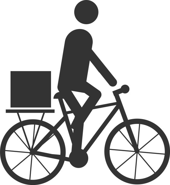 自行车快递胸卡递送服务图片下载