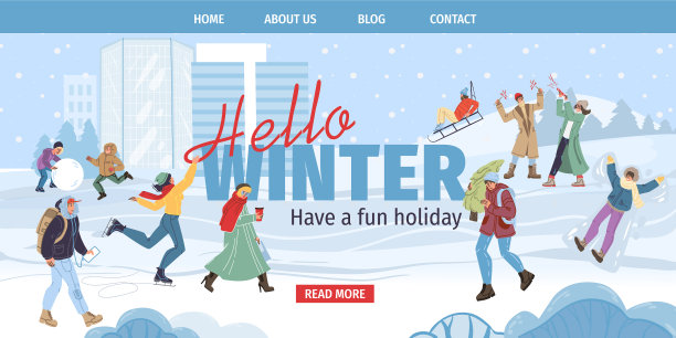 扁平的卡通人物节日快乐图片下载