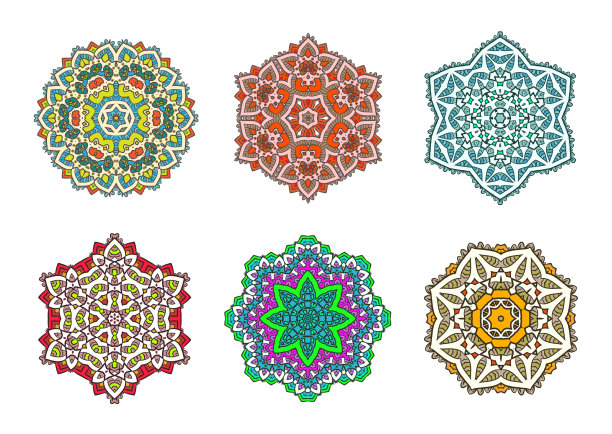 集民族分形曼荼罗冥想容貌图片下载