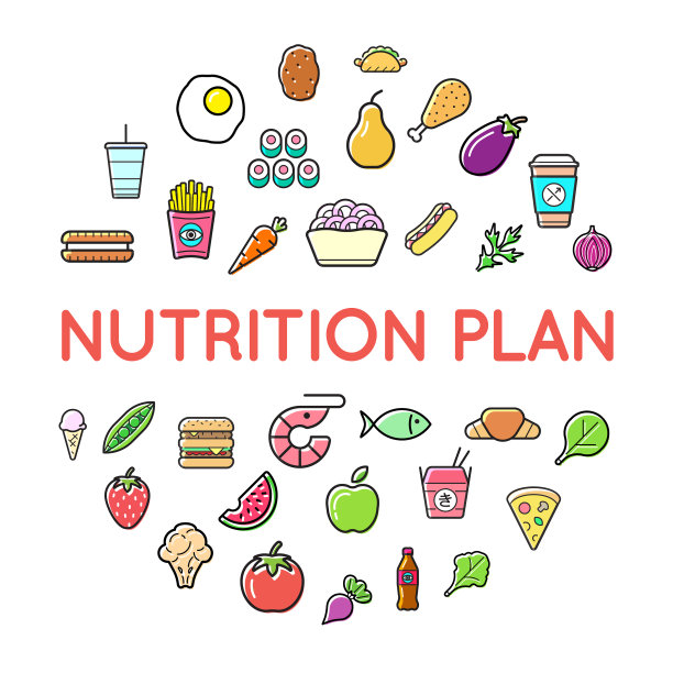 营养计划图标以圆形标示图片下载