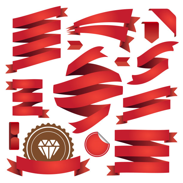 设置丝带和标签复古和复古图片下载