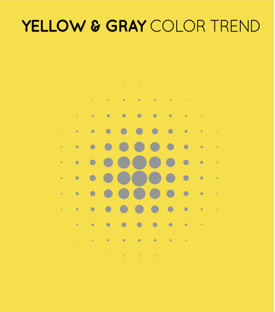 黄色和灰色流行的颜色圈在半色调图片下载