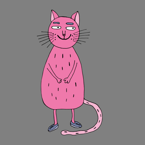 善良的猫微笑卡通图片下载