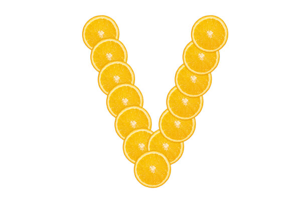 橙色字母-字母V图片下载