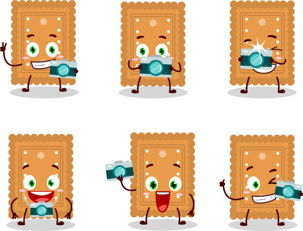 摄影师专业与圆形饼干图片下载