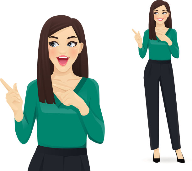 惊讶的女商人指着别处图片下载