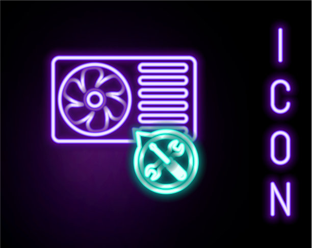 带螺丝起子的霓虹灯空调图片下载