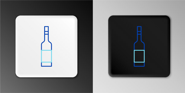 行玻璃瓶伏特加图标孤立在灰色图片下载