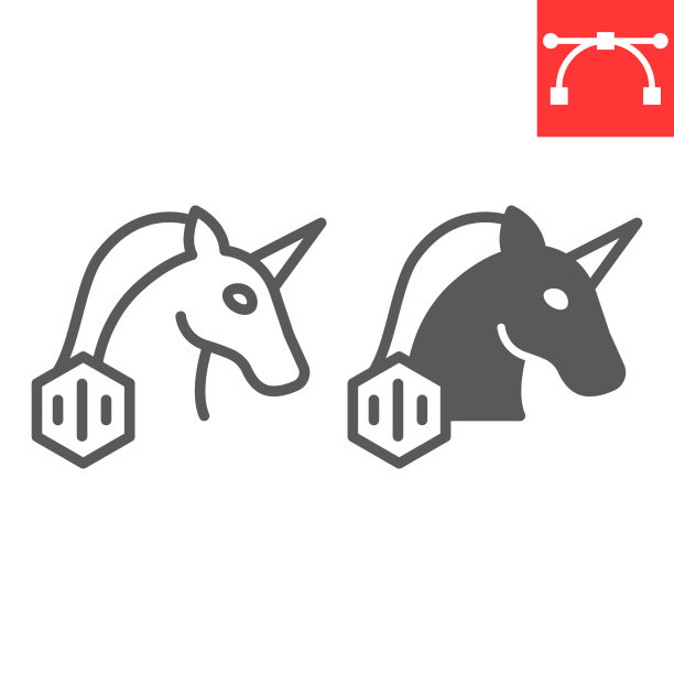 NFT代币独角兽线性图标图片下载