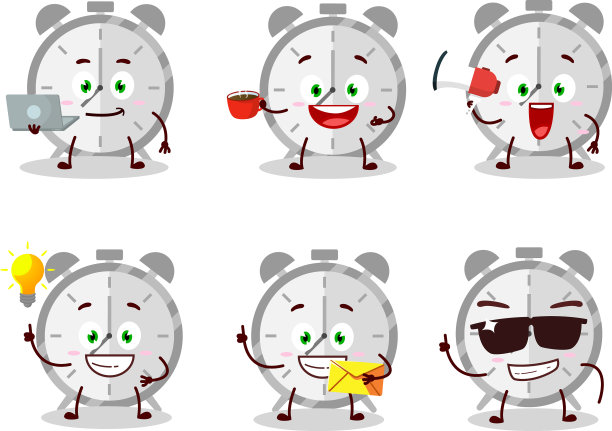 各种类型的卡通人物闹钟图片下载